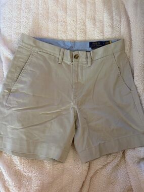 Ralph Lauren Men's Tan Flat-Front Cotton Shorts